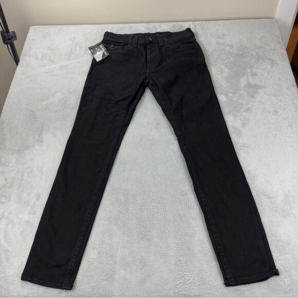 True Religion NWT Rocco Flap SN Straight Black Denim Jeans Men's Size 33x33 - Picture 3 of 10